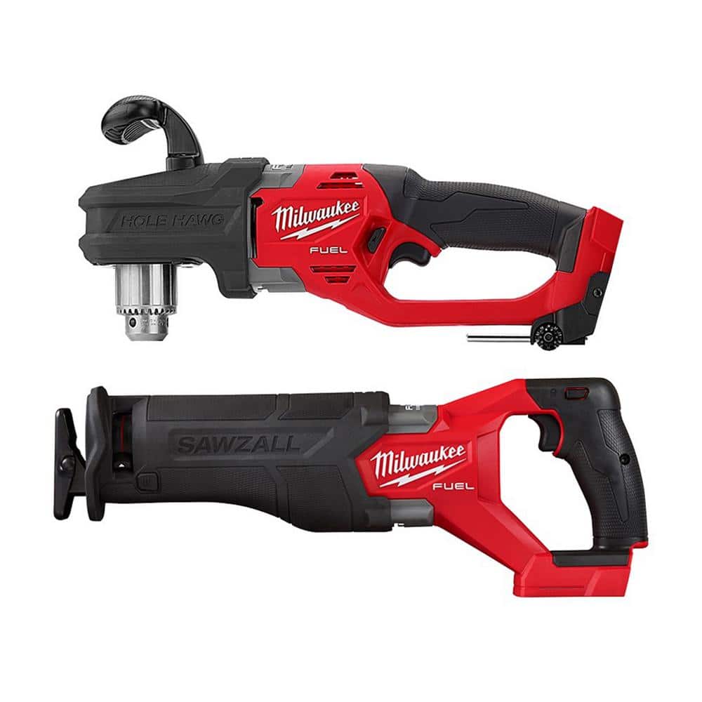 Milwaukee M18 FUEL GEN II 18V Lithium-Ion Brushless Cordless 1/2 in. Hole Hawg Right Angle Drill w/M18 FUEL Reciprocating Saw -  2807-20-2821-20