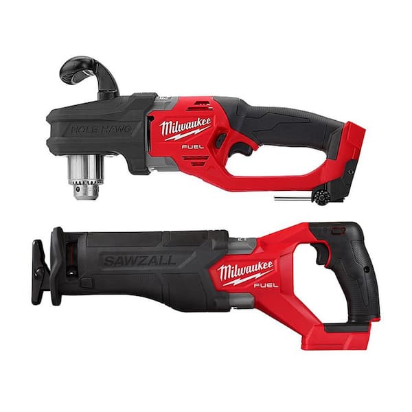Milwaukee M18 FUEL GEN II 18V Lithium-Ion Brushless Cordless 1/2 in. Hole Hawg Right Angle Drill w/M18 FUEL Reciprocating Saw