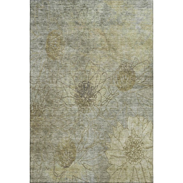 Mayfield Premium Machine Washable Abstract AMF2235 Taupe 10 ft. x 14 ft. Area Rug
