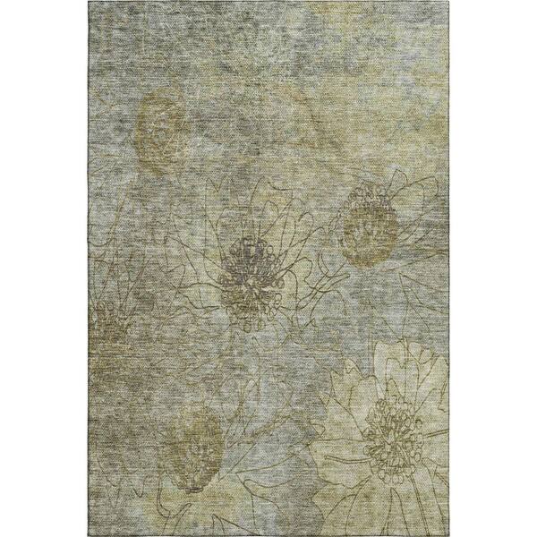 Mayfield Premium Machine Washable Abstract AMF2235 Taupe 9 ft. x 12 ft. Area Rug