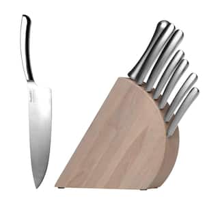 Essentials Concavo 8-Piece Stainless Steel Knife Set with Block