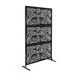 New Style MetalArt Laser Cut Metal Black WeepingWillow Privacy Fence Screen (24 in. x 48 in. per Piece 3-Piece Combo)