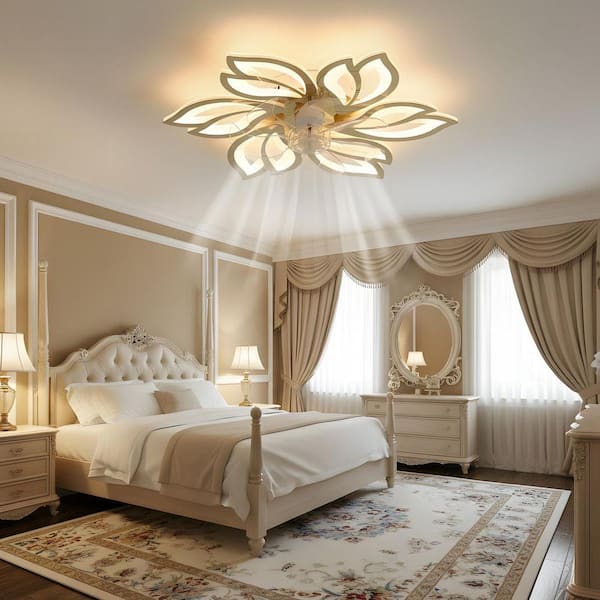 25.5 in. LED Indoor Gold Low Profile Ceiling Fan with Light Kit, Remote/APP Controls