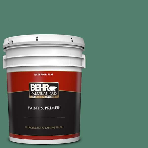 BEHR PREMIUM PLUS 5 gal. #M430-6 Park Bench Flat Exterior Paint & Primer