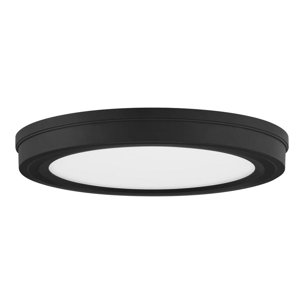 12 in. Edgelit Integrated LED Flush Mount Black Finish
