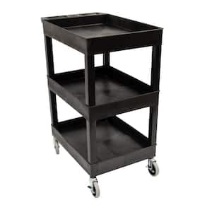 SEC 3-Shelf Polypropylene Utility Cart Black