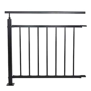 Acadia 38 in. H x 39 in W Black Aluminum Continuous Banister Kit Stair Railing Kit