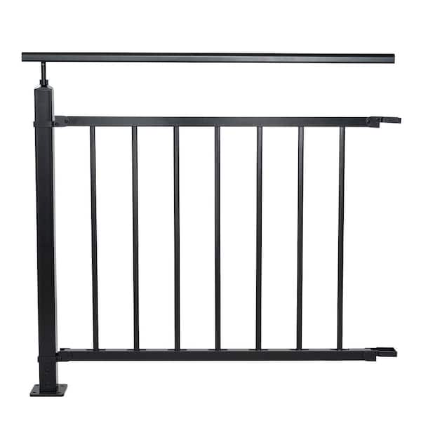 Dolle Acadia 38 in. H x 39 in W Black Aluminum Continuous Banister Kit Stair Railing Kit