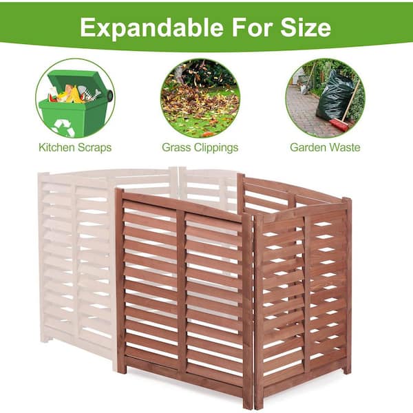 Brown 3-Panel 32 in. W x 38 in. H Outdoor Wood Air Conditioner