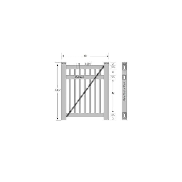 Weatherables 4 ft. W x 5 ft. H Neptune White Vinyl Pool Fence Gate