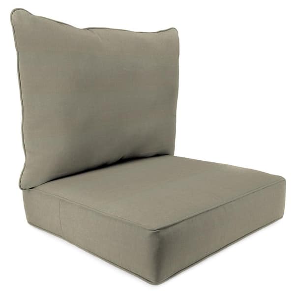 Jordan Manufacturing Sunbrella 24" x 24" Canvas Taupe Solid Rectangular Boxed Edge Outdoor Deep Seating Chair Seat and Back Cushion Set