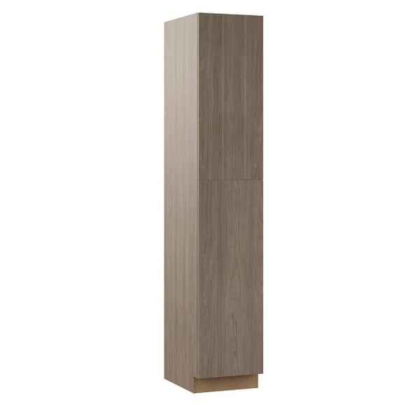 Designer Series Edgeley Assembled 18x96x23.75 in. Pantry Kitchen Cabinet in Driftwood