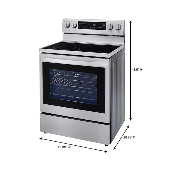 LREL6325D by LG - 6.3 cu ft. Smart Wi-Fi Enabled True Convection InstaView®  Electric Range with Air Fry