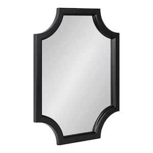 Hogan 24.00 in. H x 18.00 in. W Modern Scalloped Irregular Black Framed Accent Wall Mirror