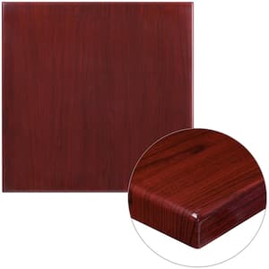 Glenbrook 30 in. Square High-Gloss Mahogany Resin Table Top with 2 in. Thick Drop-Lip