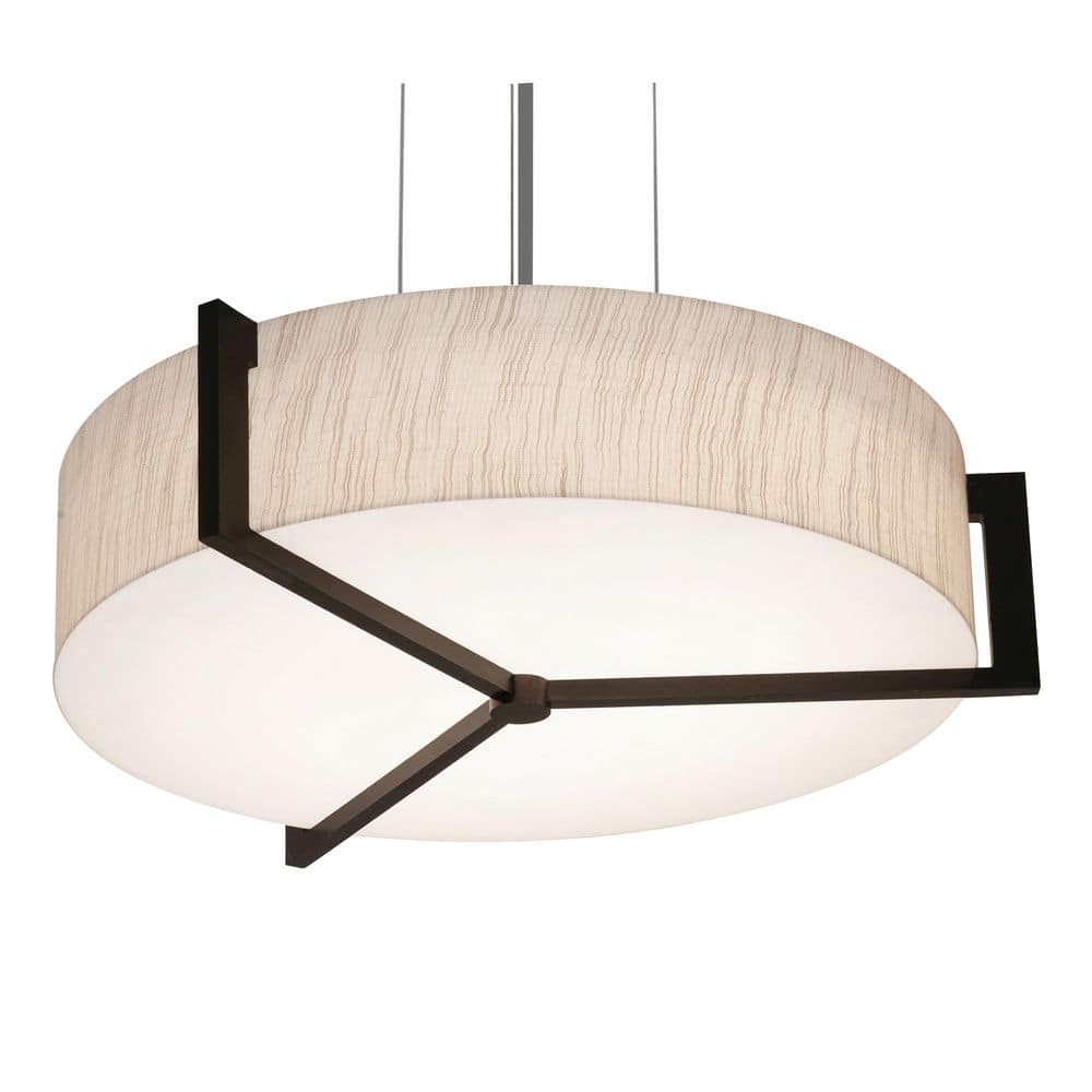 Apex 60-Watt 3-Light Satin Nickel, Espresso, Jute Shaded Pendant with Beige Lumafuse Shade price history on PriceWatchPro