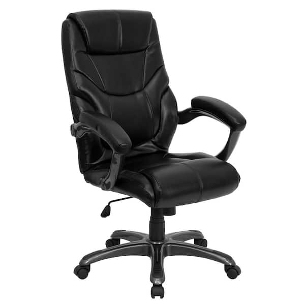 Carnegy Avenue Faux Leather Swivel Ergonomic Office Chair in Black