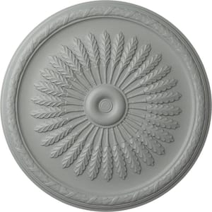 36" x 1-1/2" Juniper Urethane Ceiling Medallion (Fits Canopies up to 7"), Primed White