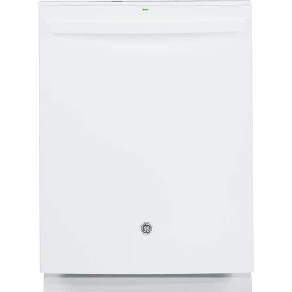 GE Top Control Dishwasher in White with Stainless Steel Tub and Steam Prewash