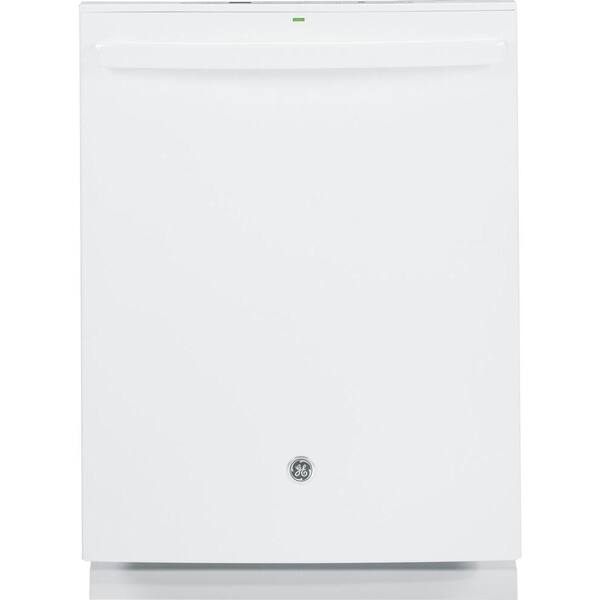 GE 24 in. Top Control Dishwasher in White with Stainless Steel Tub with Steam Cleaning