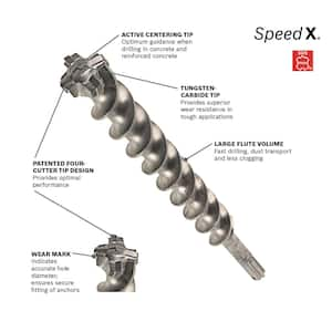 2 in. x 16 in. x 21 in. SDS-Max Speed-X Carbide Rotary Hammer Drill Bit for Concrete Drilling