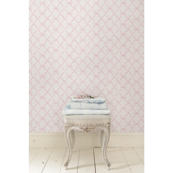 Baby Bow Pink Jam Peel and Stick Wallpaper Sample