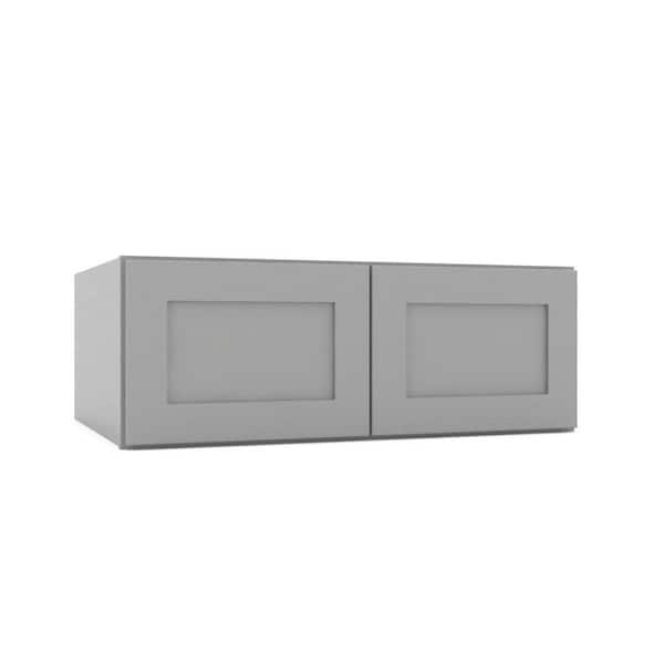 Hampton Bay Avondale 33 in. W x 24 in. D x 12 in. H Ready to Assemble Plywood Shaker Wall Bridge Kitchen Cabinet in Dove Gray