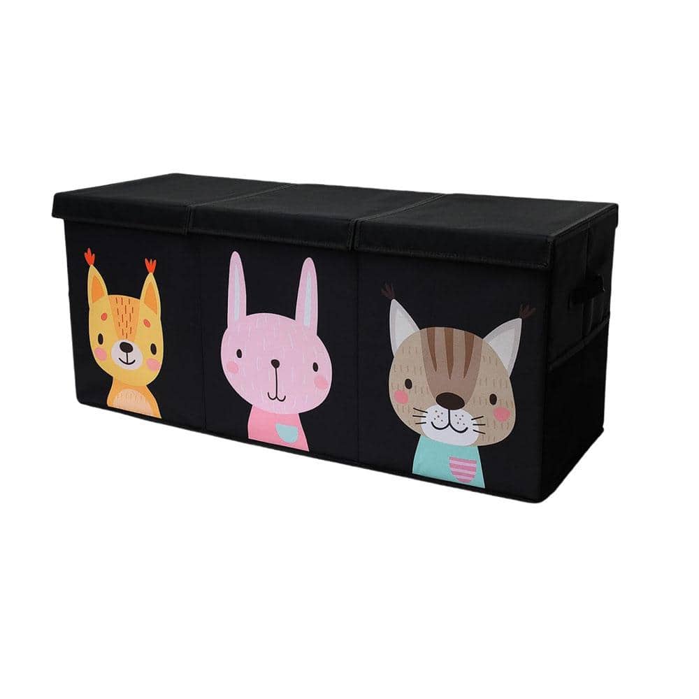 Black Extra Large Toy Storage Organizer with Lid