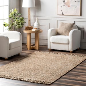 Suchin Natural 5 ft. x 8 ft. Solid Jute Area Rug