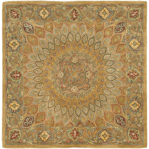 SAFAVIEH Heritage Light Brown/Grey 6 ft. x 6 ft. Square Border Area Rug