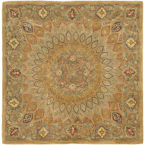 SAFAVIEH Heritage Light Brown/Gray 7 ft. x 7 ft. Square Border Area Rug