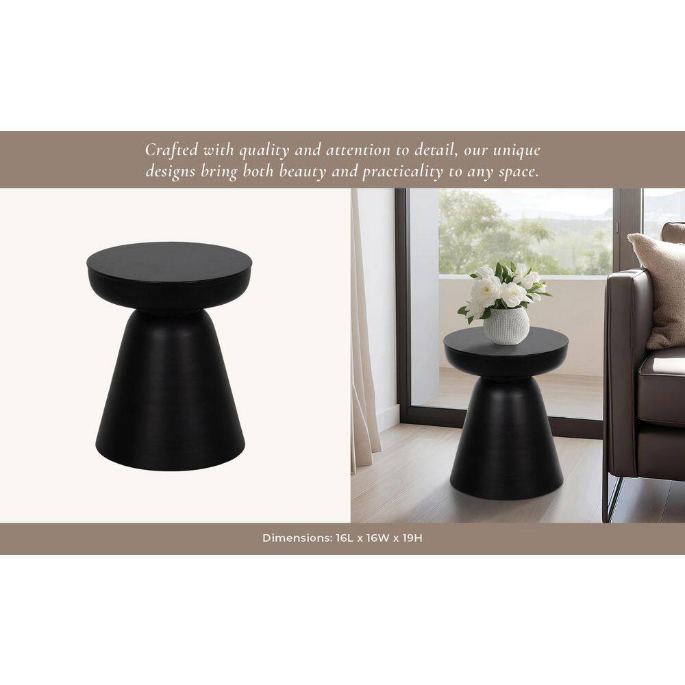 16 in. White Round Wooden Accent Table - thumbnail 8