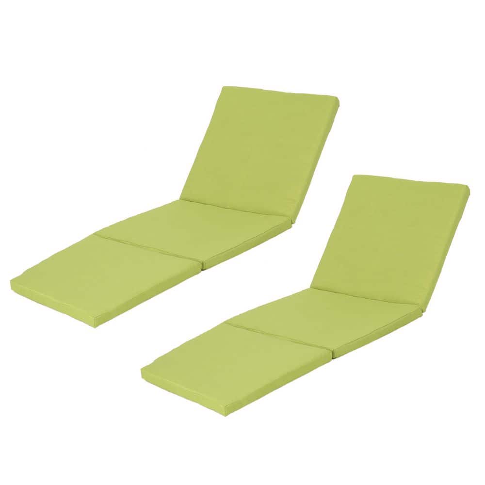 76 in. L x 25 in. W x 2 in. Thick Outdoor Chaise Lounge Cushion Patio Chaise Chair Cushion in Green (2 Pack) price history on PriceWatchPro