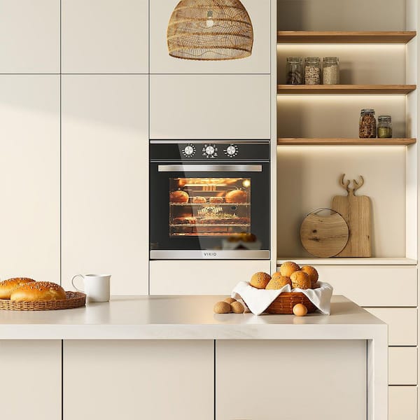24 in. 2.83 cu. ft. Built-in single Electric Wall Oven with Convection and Manual Clean in Stainless Steel, 8 Funtions