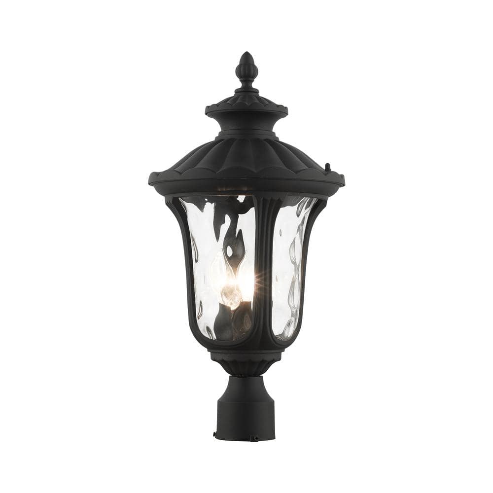 Livex Lighting Oxford 3 Light Textured Black Outdoor Post Top