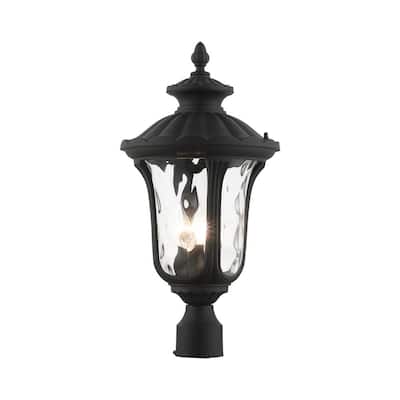 Oxford 3 Light Textured Black Outdoor Post Top Lantern