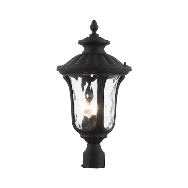 Livex Lighting Oxford 3 Light Textured Black Outdoor Post Top Lantern