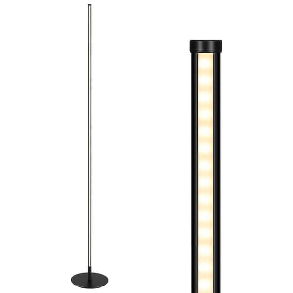 EDISHINE 59 in. Black LED Dimmable Standing Floor Lamp for Living Room
