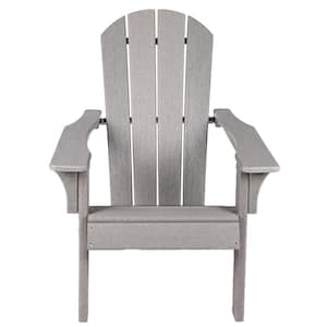 Gray Reclining Composite No-Fading Snowstorm Resistant Outdoor Adirondack Chair