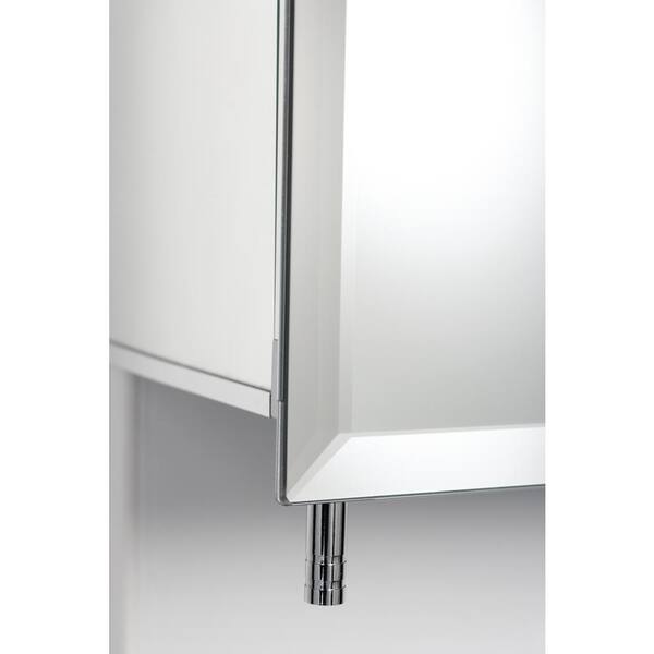 Jacuzzi 30 in. x 26 in. Recessed or Surface Mount Double Door Bi-View Medicine Cabinet, Silver PD44000