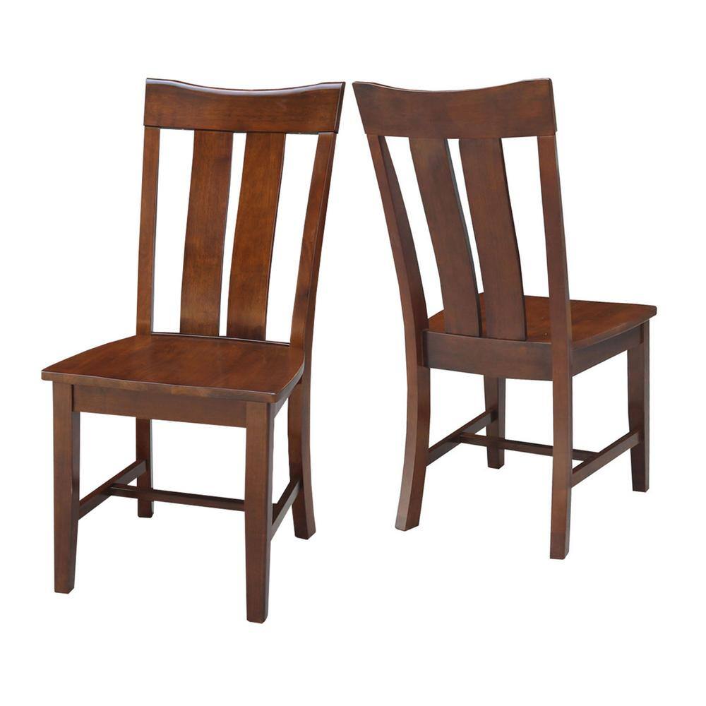 Espresso High Slat Solid Wood Side Chair