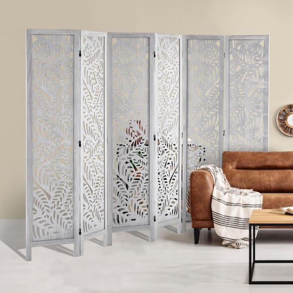 VEVOR Wood Room Divider, 6-Panel Wood Folding Privacy Screen, 66.9