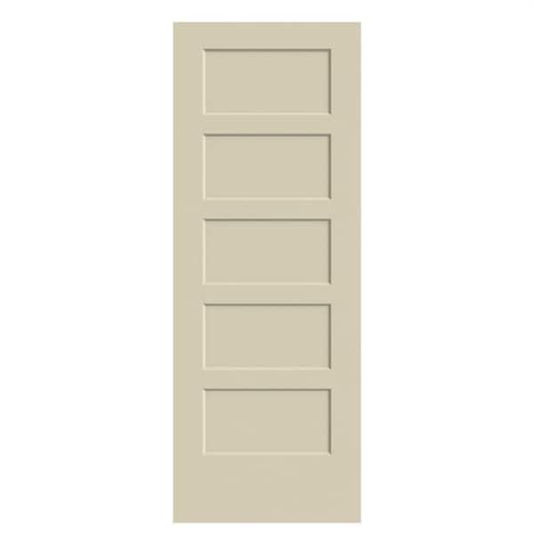 32 in. x 80 in. 5-Panel Bayshore Single Bore Solid Core Golden Haystack Molded Composite Interior Door Slab