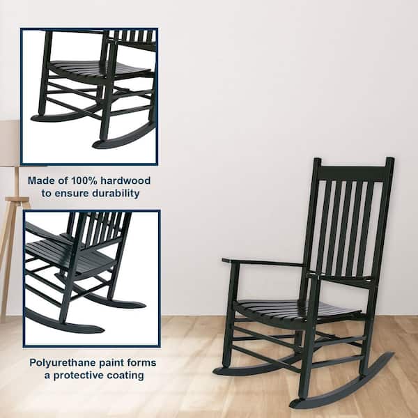 Shine Company 46 in H Dark Green Wood Vermont Outdoor Rocking
