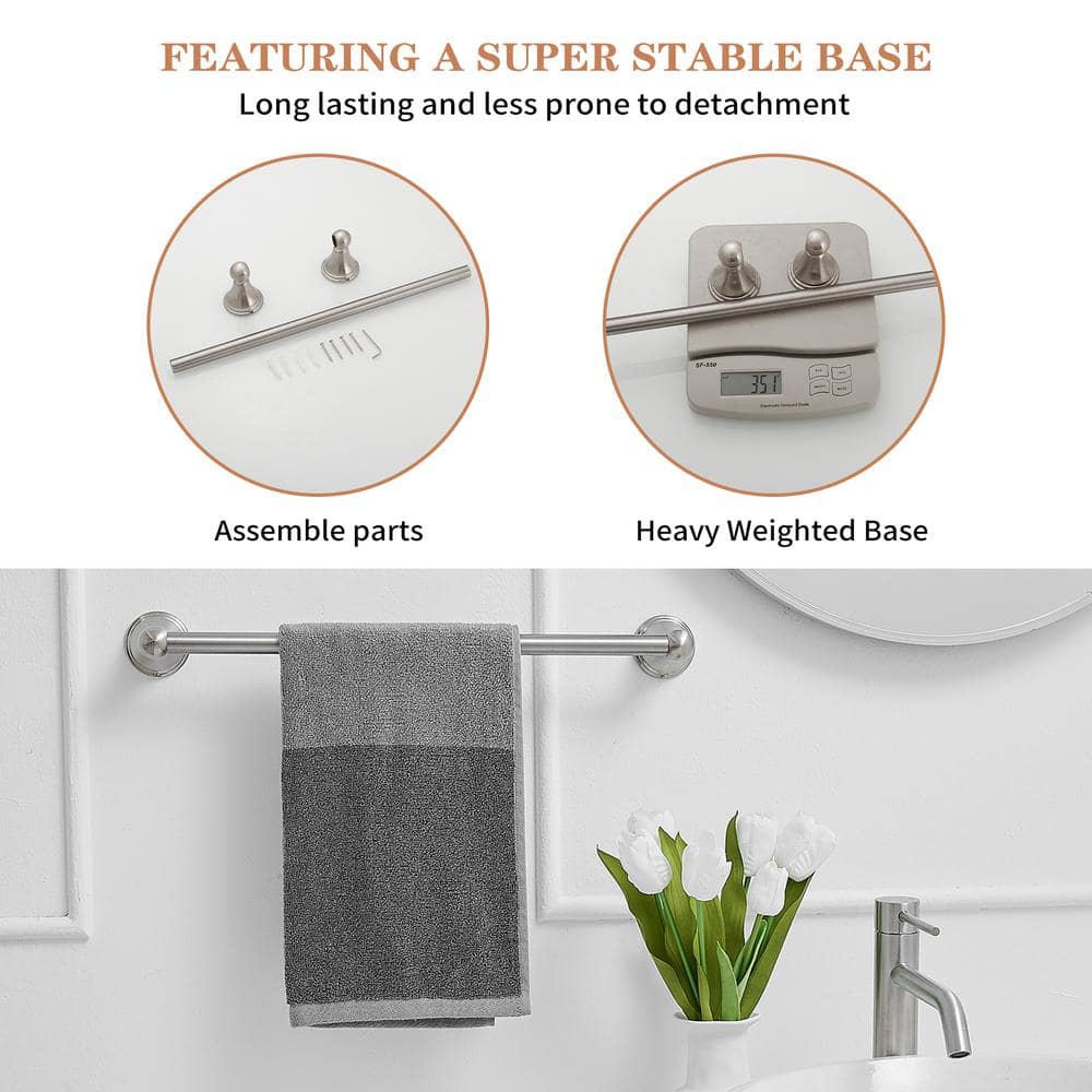 Brushed Nickel 18-Inch Wall Mounted Towel Bar