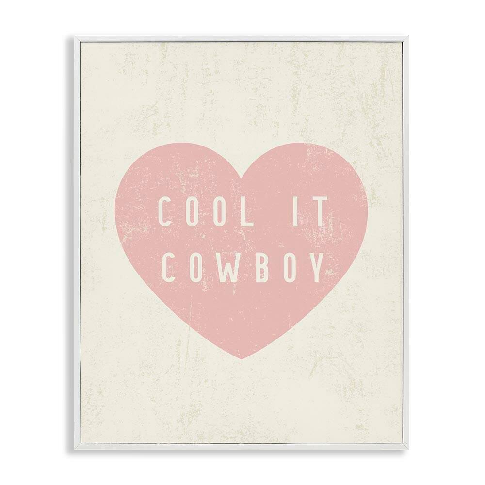 Cool It Cowboy Heart by Daphne Polselli White Framed Typography Giclee Art Print 30 in. x 24 in. price history on PriceWatchPro