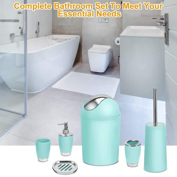 White Bathroom Accessory Set 5PCS, Ceramic Bathroom Accessories Set,  Classic Design Bathroom Accessories Sets Complete, Home Apartment Modern  Bathroom