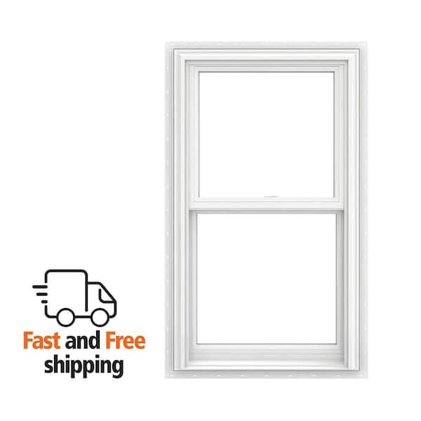 V-2500 30 in. x 48.5 in. White Vinyl Nailfin Double Hung Window with Low E, Argon, Screen, and No Grids