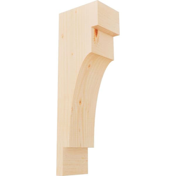Ekena Millwork 5-1/2 in. x 8 in. x 24 in. Douglas Fir Mediterranean Smooth Corbel
