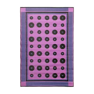 Purple Dots 4 ft. x 6 ft. Indoor/Outdoor Area Rug